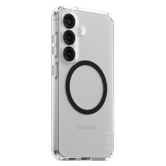 Case Urban Combat with Black QI for Samsung Galaxy S25, Transparent, PanzerGlass