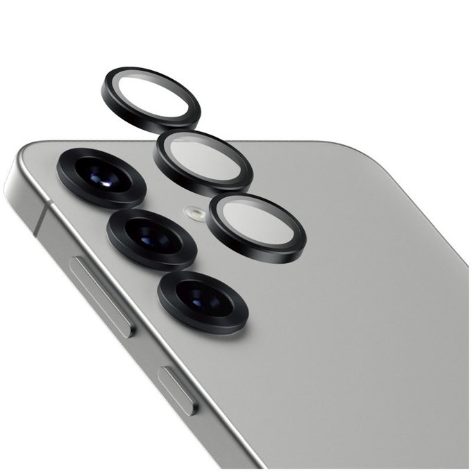 Hoops Ceramic Camera Lens Protector for Samsung S25+, Black, PanzerGlass
