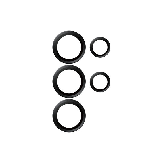 Camera Lens Protector Hoops Ceramic for Samsung S25 Ultra, Black, PanzerGlass