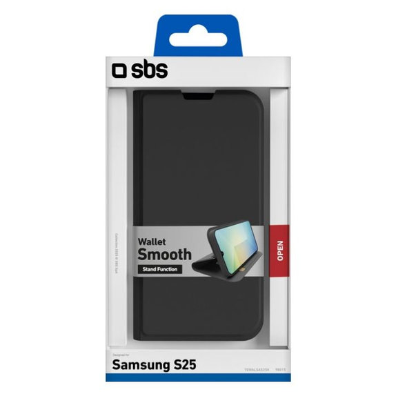 SBS - Case Book Wallet Smooth for Samsung Galaxy S25, black