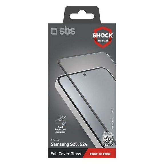 SBS - Tempered Glass Full Cover for Samsung Galaxy S24 & S25, black