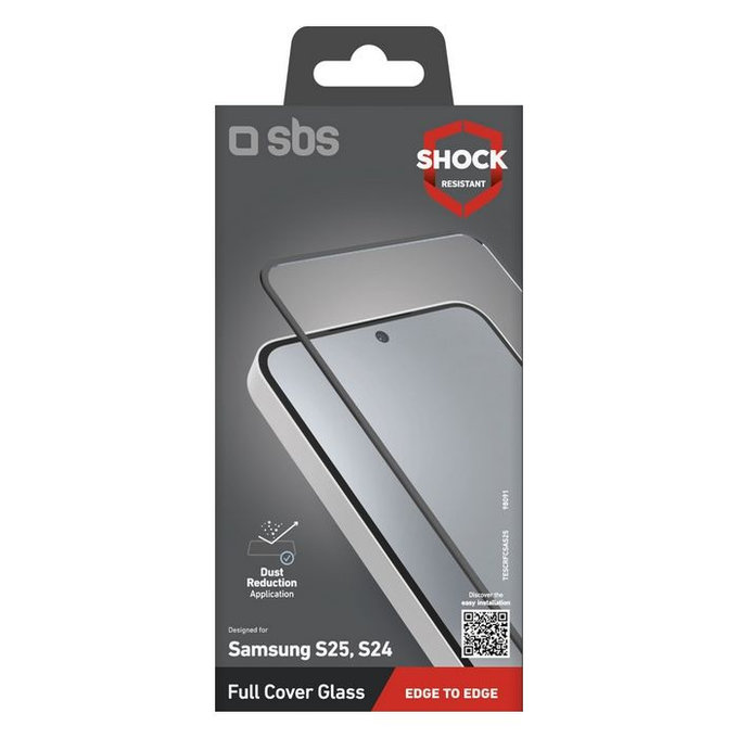 SBS - Tempered Glass Full Cover for Samsung Galaxy S24 & S25, black
