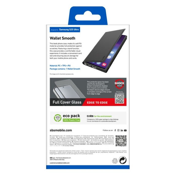 SBS - Case Book Wallet Smooth for Samsung Galaxy S25 Ultra, black
