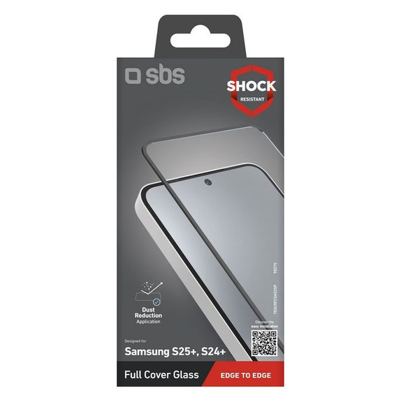 SBS - Tempered Glass Full Cover for Samsung Galaxy S24+ & S25+, black