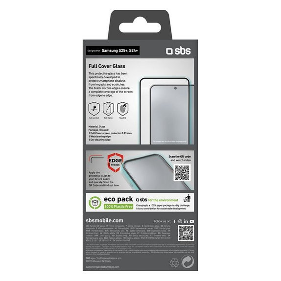 SBS - Tempered Glass Full Cover for Samsung Galaxy S24+ & S25+, black
