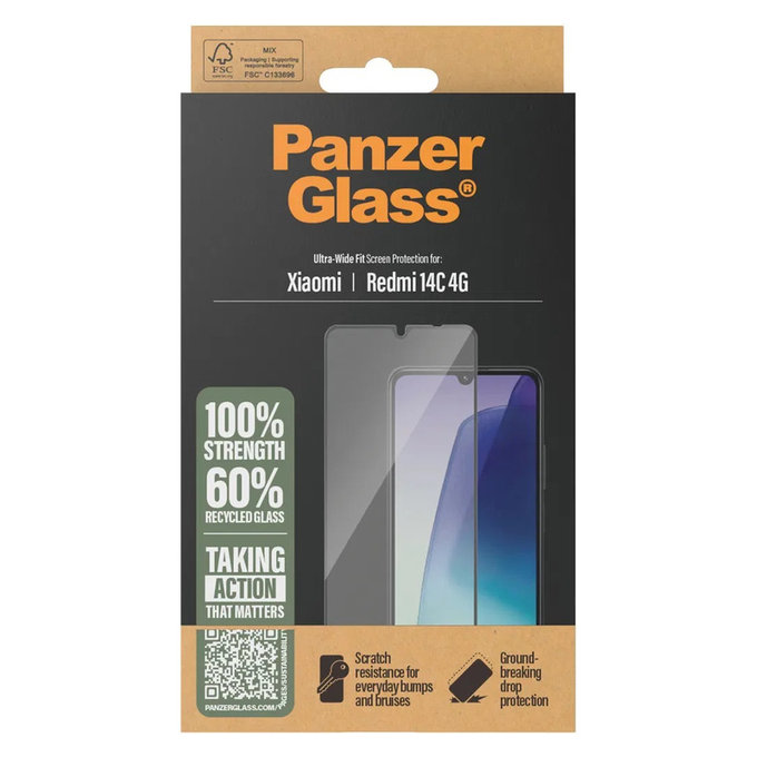 Tempered Glass UWF for Xiaomi Redmi 14C 4G, Clear, PanzerGlass