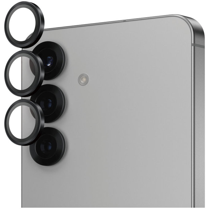 Camera Lens Protector Hoops for Samsung S25, Black, PanzerGlass
