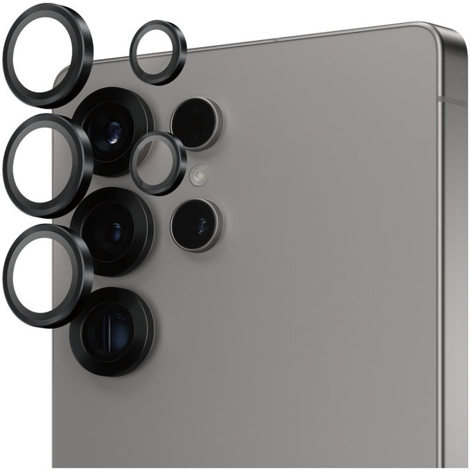 Camera Lens Protector Hoops for Samsung S25 Ultra, Black, PanzerGlass