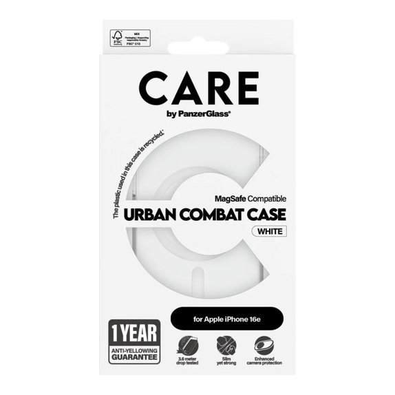 Urban Combat Case with MagSafe for iPhone 17e/16e, White, CARE