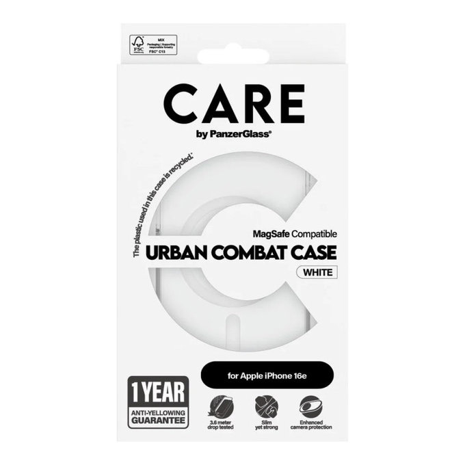 Urban Combat Case with MagSafe for iPhone 17e/16e, White, CARE