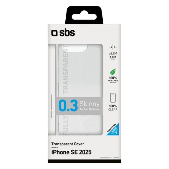 SBS - Case Skinny for iPhone 16e, transparent
