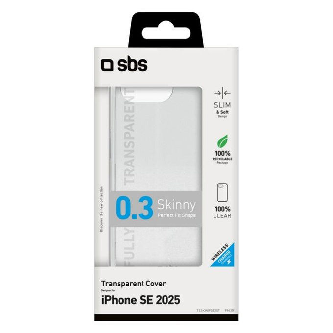 SBS - Case Skinny for iPhone 16e, transparent