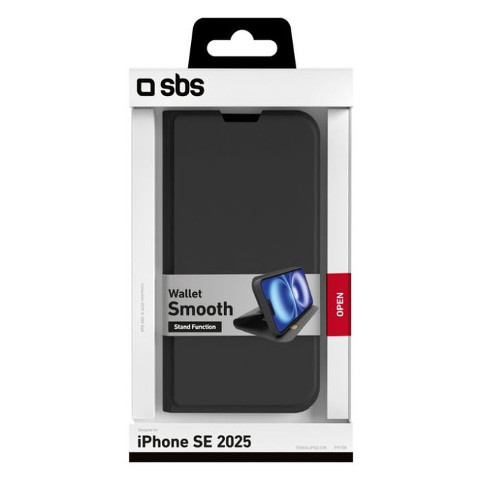 SBS - Case Book Wallet Smooth for iPhone 16e, black
