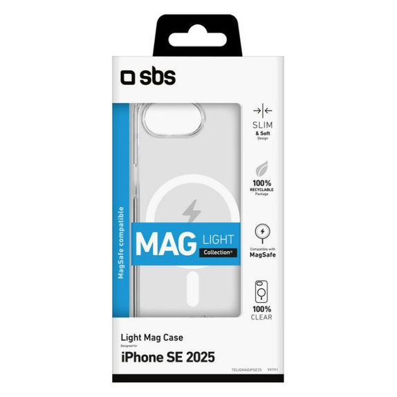 SBS - Case Light Mag for iPhone 16e, transparent