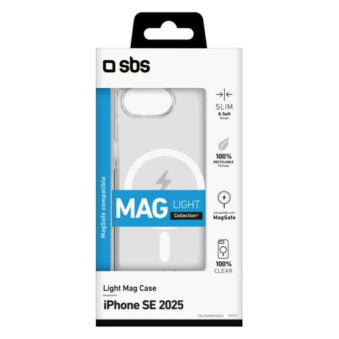 SBS - Case Light Mag for iPhone 16e, transparent