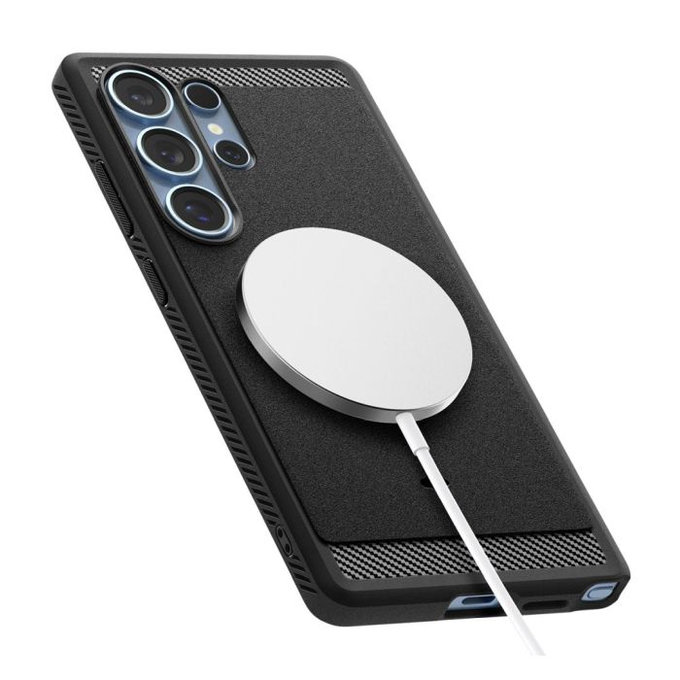 Spigen - Case Rugged Armor with MagSafe for Samsung Galaxy S25 Ultra, Matte Black
