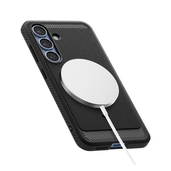 Spigen - Case Rugged Armor with MagSafe for Samsung Galaxy S25, Matte Black