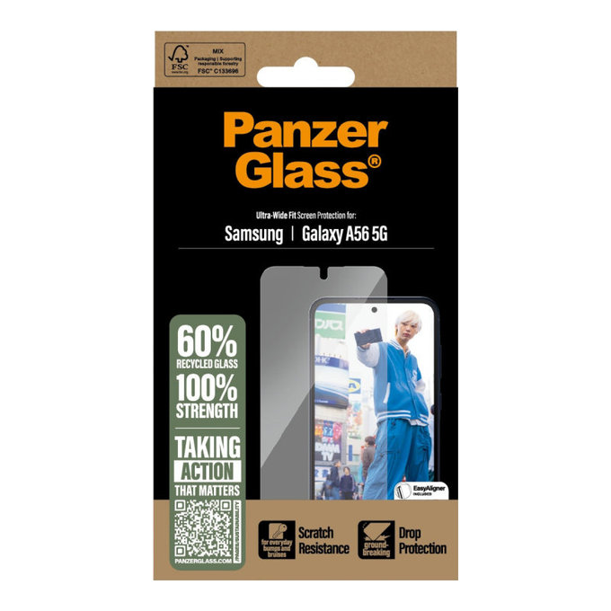UWF Tempered Glass for Samsung A56 5G, Transparent, PanzerGlass
