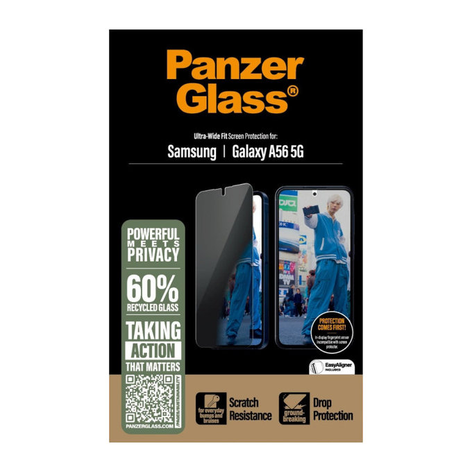 UWF Privacy Tempered Glass for Samsung A56 5G, Transparent, PanzerGlass