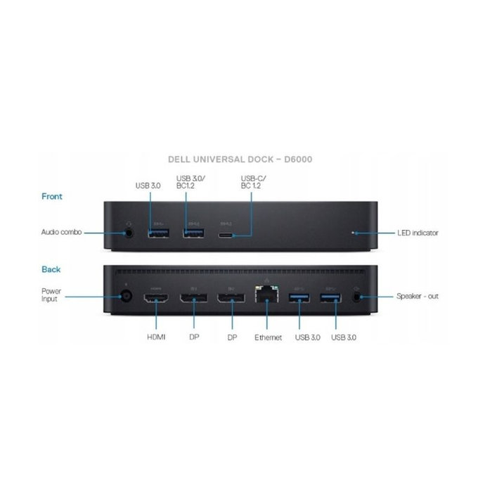 Dell D6000 - Docking Station (USB-C) + 130W Adapter Refurbished