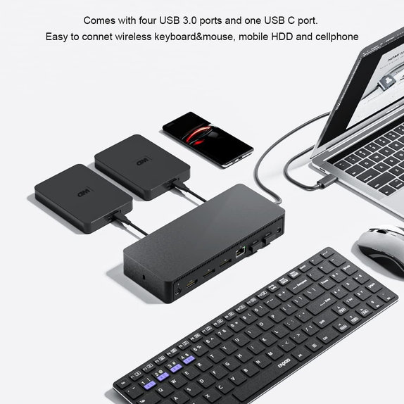 Dell D6000 - Docking Station (USB-C) + 130W Adapter Refurbished