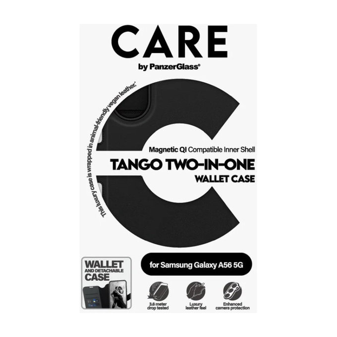 Case Wallet Tango Two-In-One for Samsung A56 5G, Black, PanzerGlass