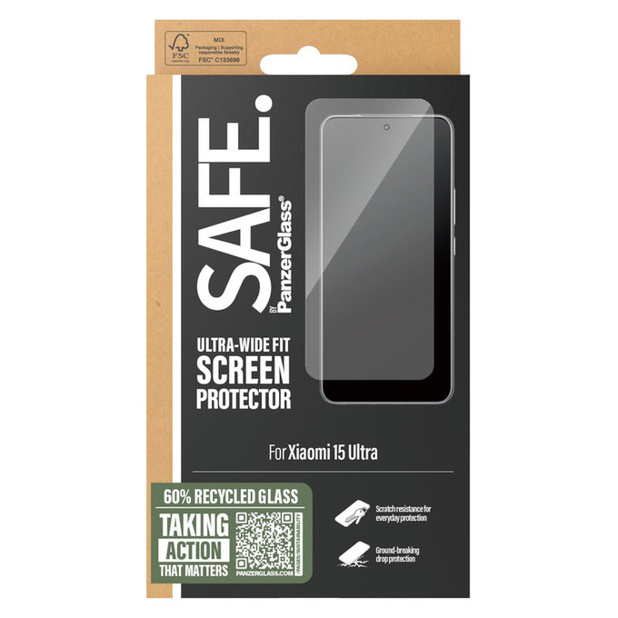 Tempered Glass UWF for Xiaomi 15 Ultra, Black, SAFE by PanzerGlass