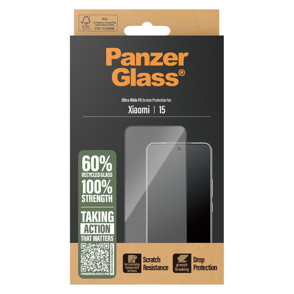 Tempered Glass UWF for Xiaomi 15, Black, PanzerGlass