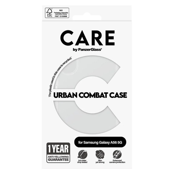 Case Urban Combat for Samsung Galaxy A56 5G, Transparent, PanzerGlass