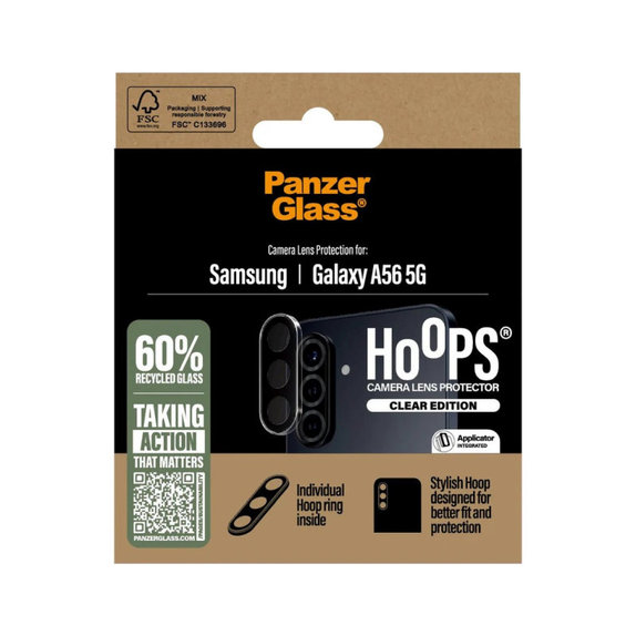 Camera Lens Protector Hoops for Samsung A56 5G, Clear, PanzerGlass