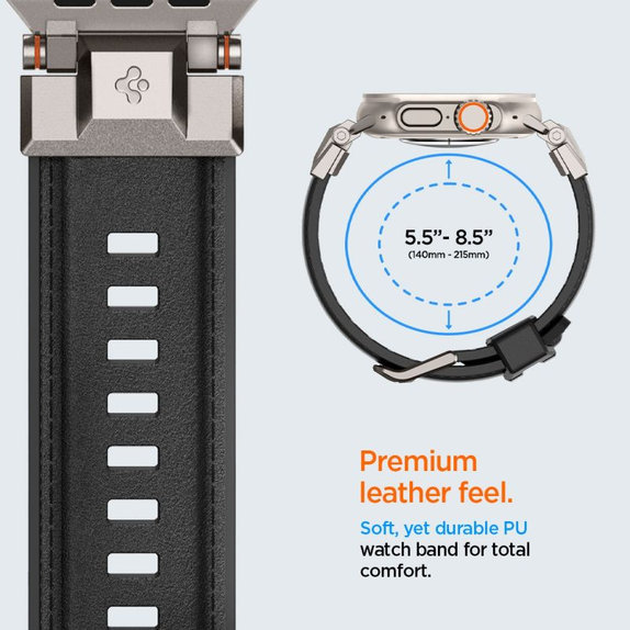 Spigen - Strap Durapro Armor PU for Apple Watch (42, 44, 45, 49mm), black