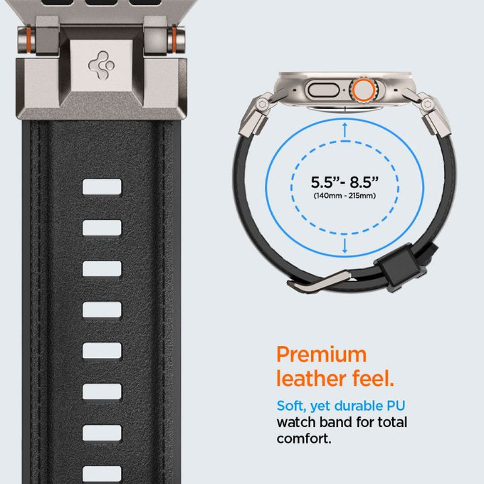Spigen - Strap Durapro Armor PU for Apple Watch (42, 44, 45, 49mm), black