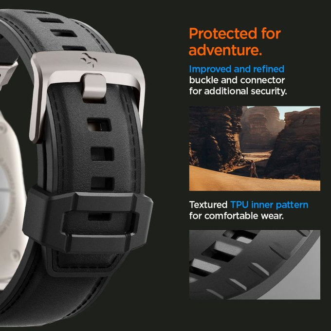 Spigen - Strap Durapro Armor PU for Apple Watch (42, 44, 45, 49mm), black