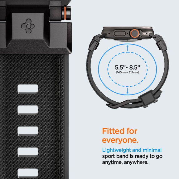 Spigen - Strap Durapro Armor for Apple Watch (42, 44, 45, 49mm), Black Edition