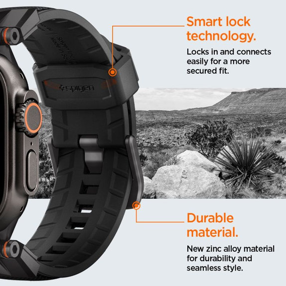 Spigen - Strap Durapro Armor for Apple Watch (42, 44, 45, 49mm), Black Edition