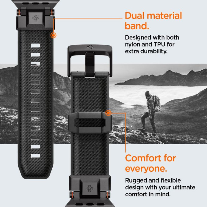 Spigen - Strap Durapro Armor for Apple Watch (42, 44, 45, 49mm), Black Edition