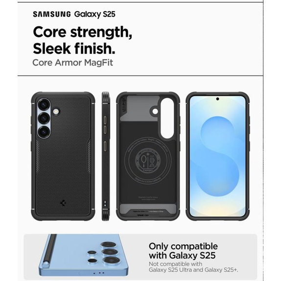 Spigen - Case Core Armor with MagSafe for Samsung Galaxy S25, Matte Black