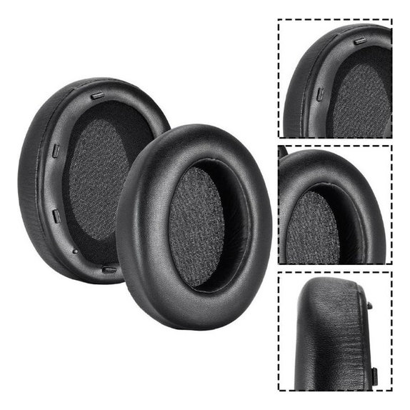 Replacement Ear Pads for Sony WH-XB910N, Memory foam + PU Leather, Black, 1 pair