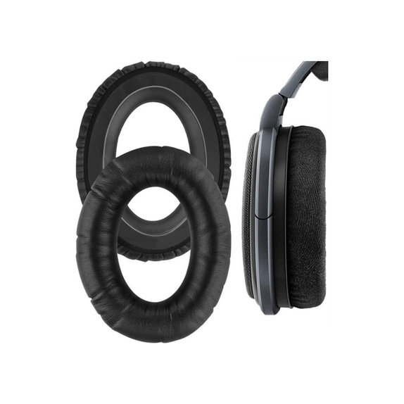 Replacement Ear Pads for Sennheiser HD650, Memory foam + PU leather, Black, 1 pair