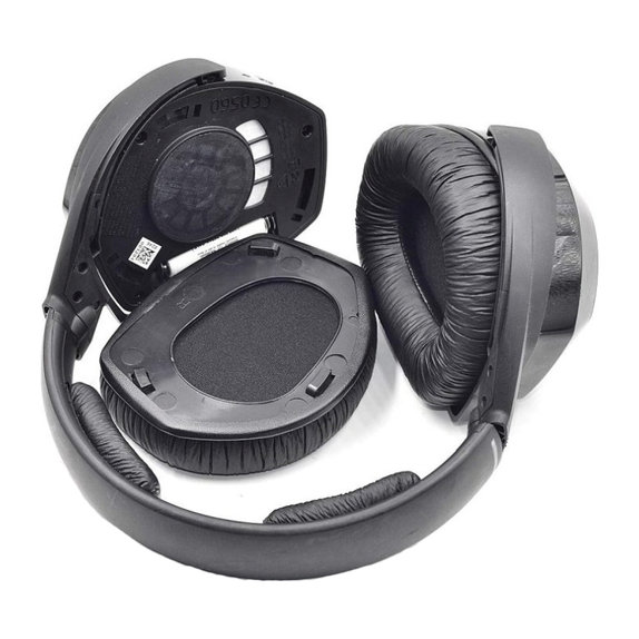 Replacement Ear Pads for Sennheiser HDR175, RS175, Memory foam + PU leather, Black, 1 pair