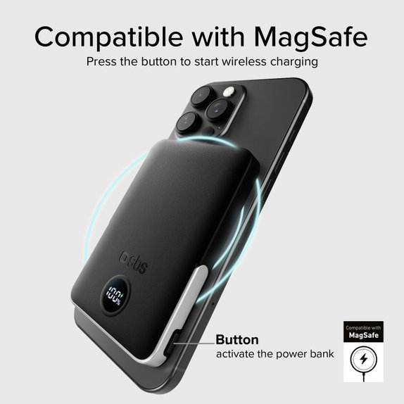SBS - PowerBank 5000mAh, 20W, Power Delivery, Mag Stand, black
