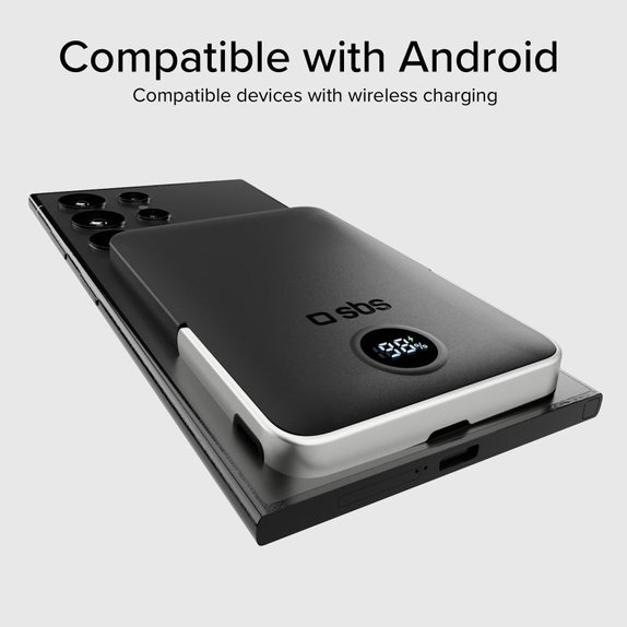 SBS - PowerBank 5000mAh, 20W, Power Delivery, Mag Stand, black