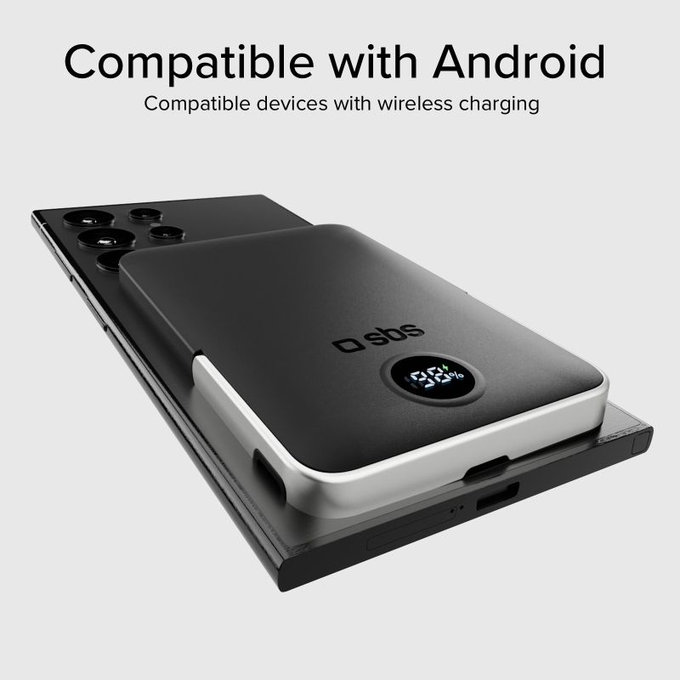 SBS - PowerBank 5000mAh, 20W, Power Delivery, Mag Stand, black