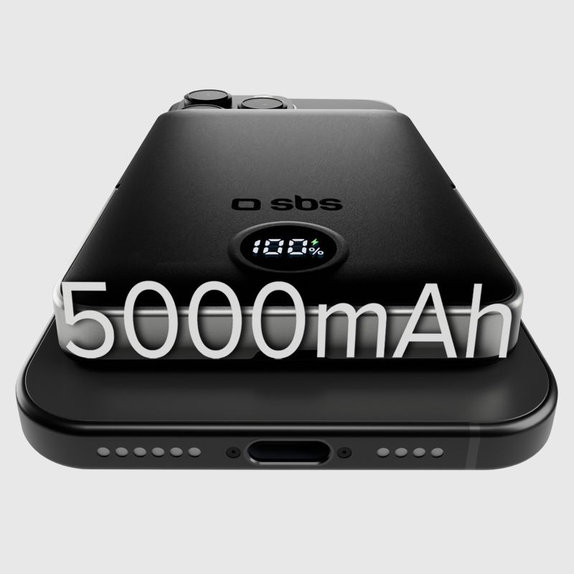 SBS - PowerBank 5000mAh, 20W, Power Delivery, Mag Stand, black