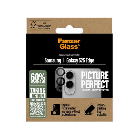 Camera Lens Protector PicturePerfect for Samsung S25 Edge, Black, PanzerGlass