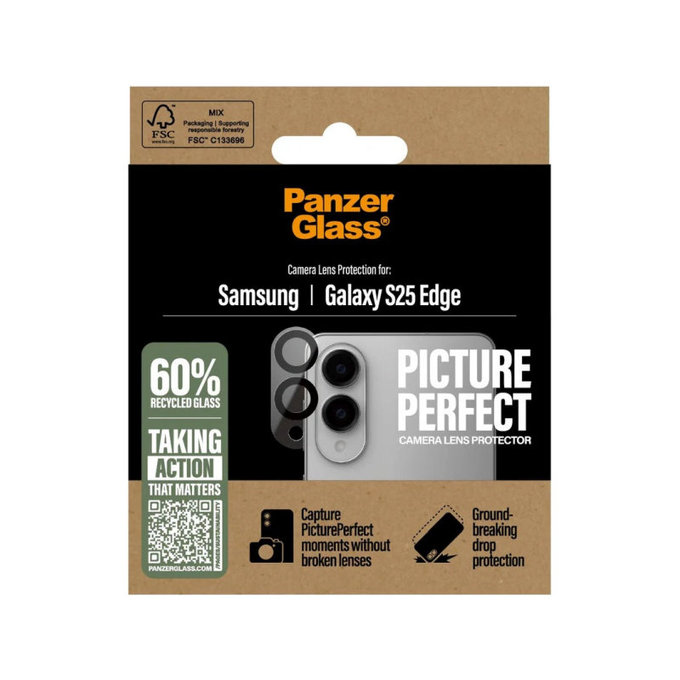 Camera Lens Protector PicturePerfect for Samsung S25 Edge, Black, PanzerGlass