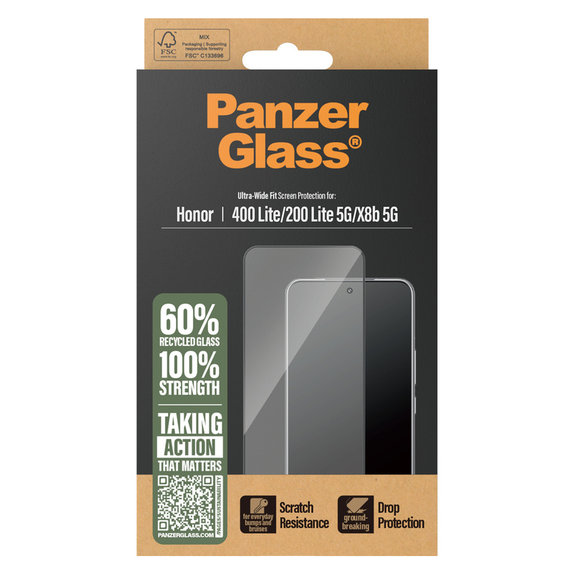 Tempered Glass UWF for Honor 400 Lite, Black, PanzerGlass