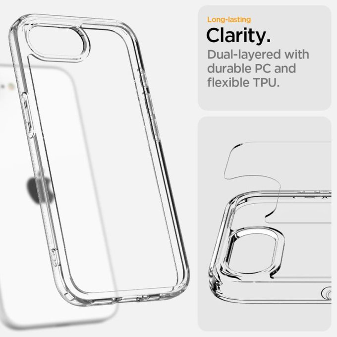 Spigen - Case Ultra Hybrid for iPhone 16e, crystal clear