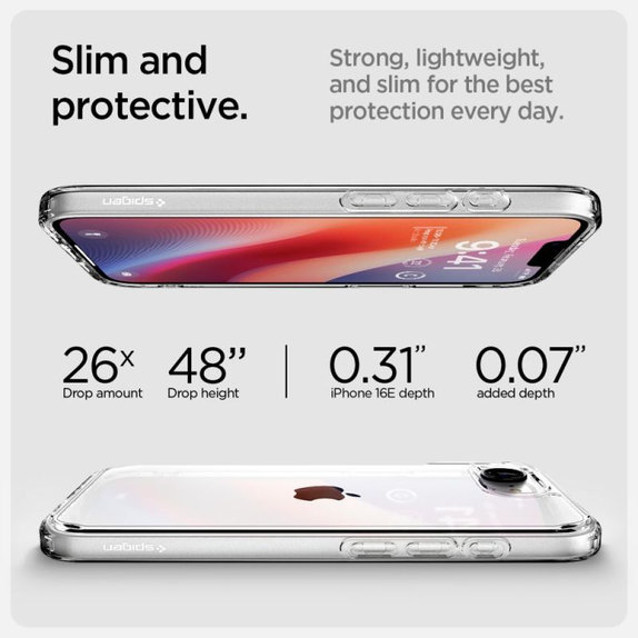 Spigen - Case Ultra Hybrid for iPhone 16e, crystal clear