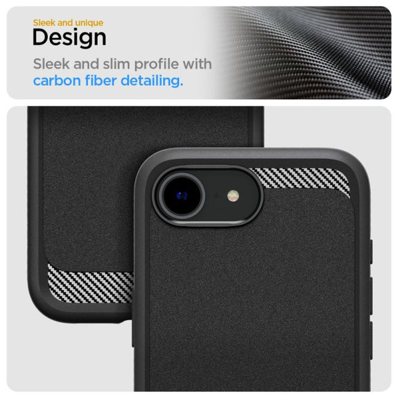 Spigen - Case Rugged Armor with MagSafe for iPhone 16e, Matte Black